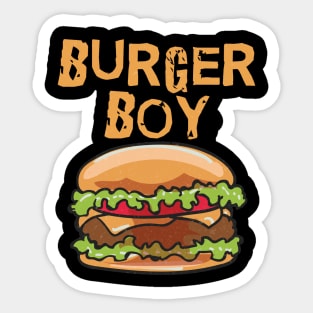 Funny Burger Boy Hamburger Cheeseburger Fast Food Lover Sticker